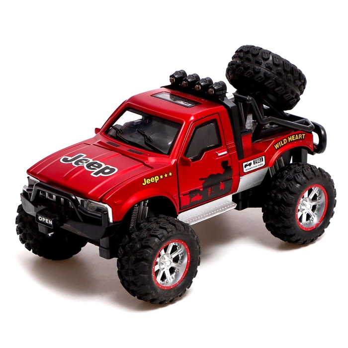 Машина металлическая «Джип», открываются двери, капот, инерция, МИКС
