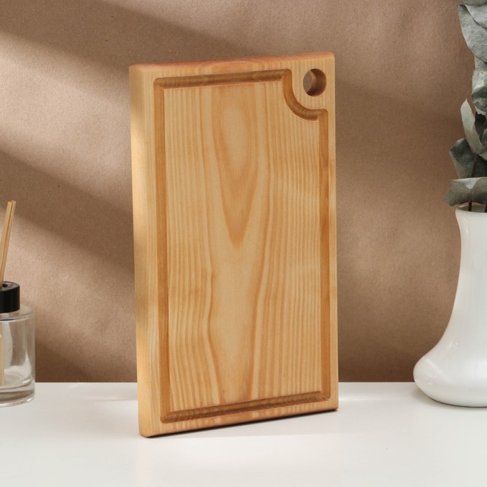 Доска разделочная с кровостоком Adelica, 26×16×2 см, покрыта маслом, цельная берёза Доска разделочная с кровостоком Adelica, 26×16×2 см, покрыта маслом, цельная берёза