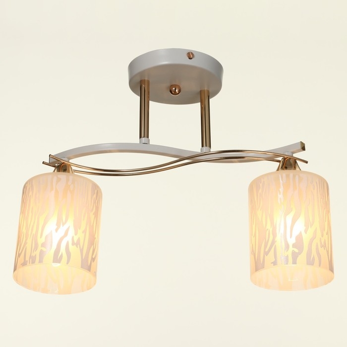 Люстра ГАЛЛОП "Ландри" 2x60Вт Е27 белый-золото