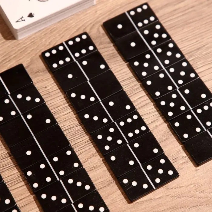 Игра настольная 3 в 1, домино, кубики, карты, полирезин, МДФ