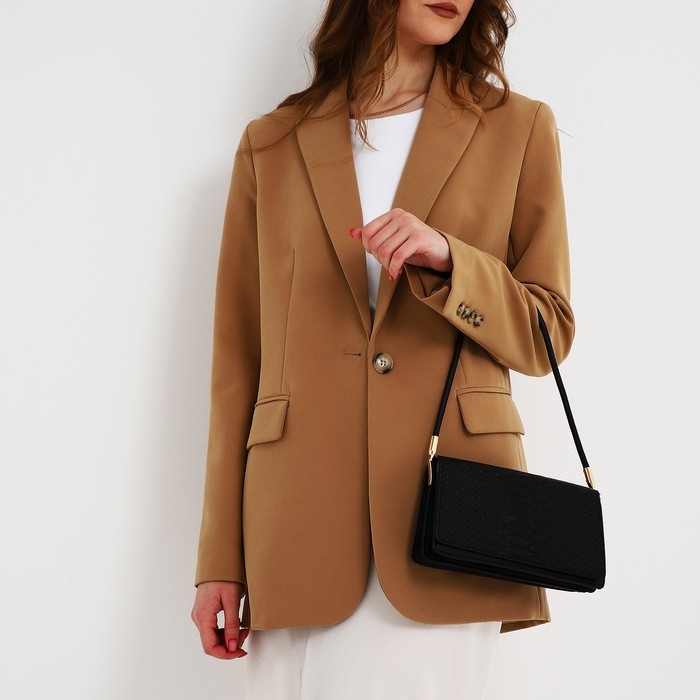 Сумка женская багет на клапане, цвет чёрный Сумка женская багет на клапане, цвет чёрный