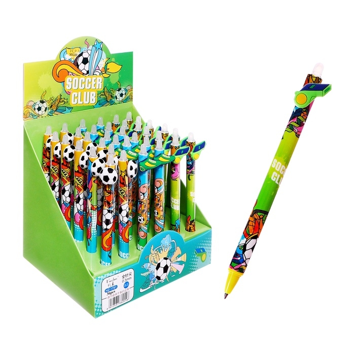 Ручка гелевая 0.5 мм, со стираемыми чернилами, синяя, штрихкод на штуке, МИКС Спорт Ручка гелевая 0.5 мм, со стираемыми чернилами, синяя, штрихкод на штуке, МИКС Спорт