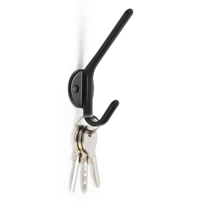 Крючок мебельный CAPPIO TKD030, двухрожковый, цвет черный Крючок мебельный CAPPIO TKD030, двухрожковый, цвет черный