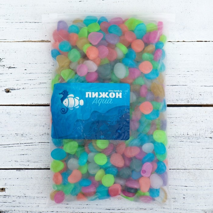 Декоративные камни для аквариума, светящиеся, 20 мм, 1 кг, микс Декоративные камни для аквариума, светящиеся, 20 мм, 1 кг, микс