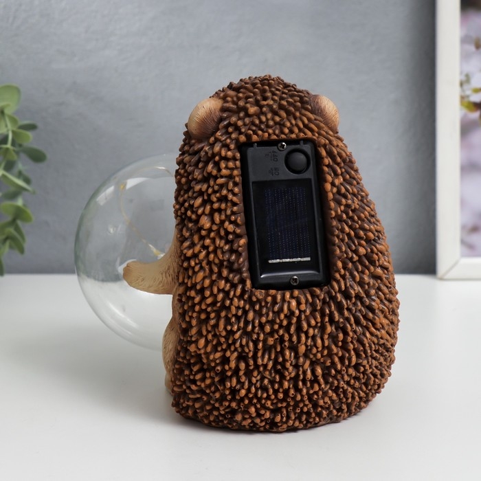 Сувенир полистоун свет  Сувенир полистоун свет "Ёжик и мыльный пузырь" от солнечной батареи 15,5х12х17 см