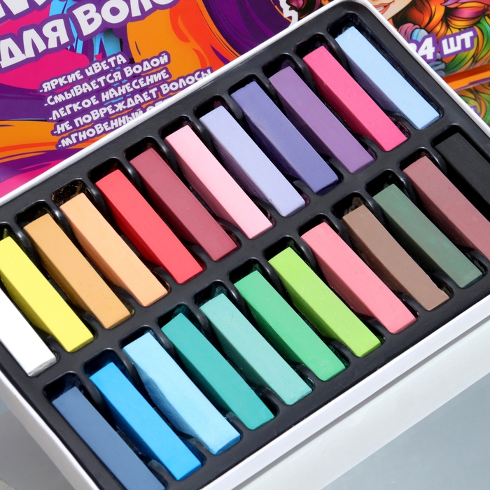 Мелки для волос, 24 шт. Мелки для волос, 24 шт.
