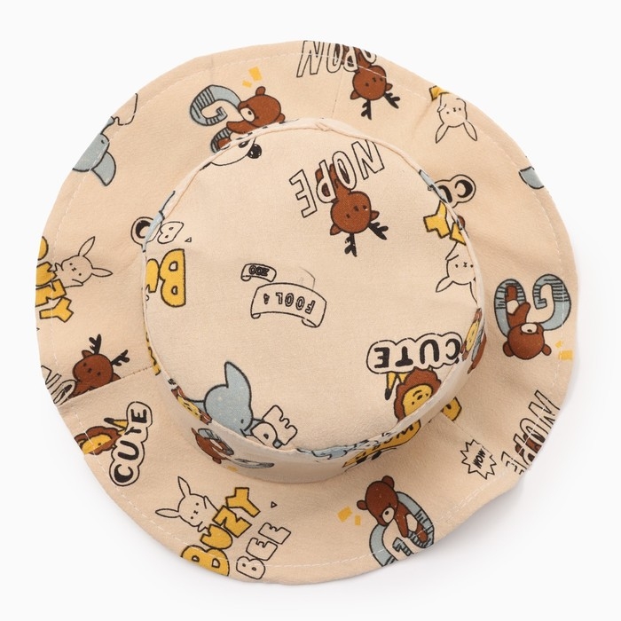 Панама детская Панама детская "Зверушки" MINAKU, цв,бежевый , р-р 50