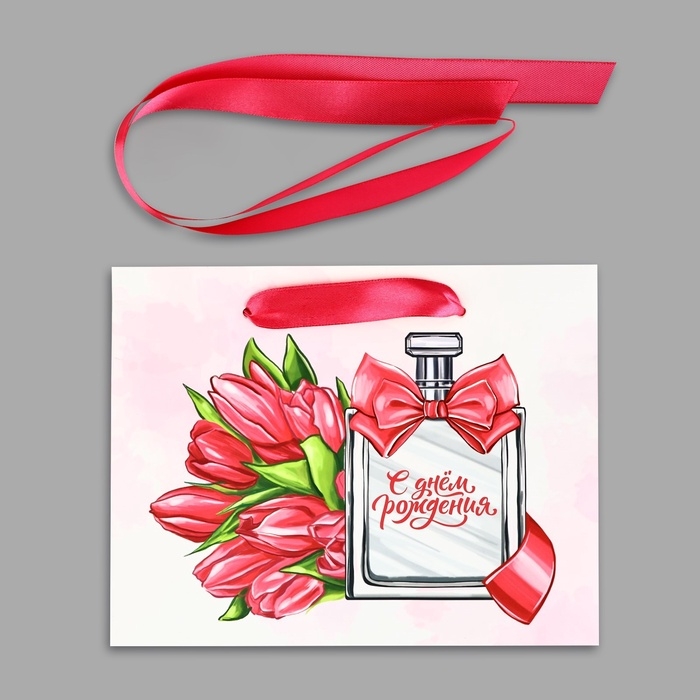 Пакет ламинированный с лентой «С Днём рождения», MS 23 × 10 × 18 см Пакет ламинированный с лентой «С Днём рождения», MS 23 × 10 × 18 см