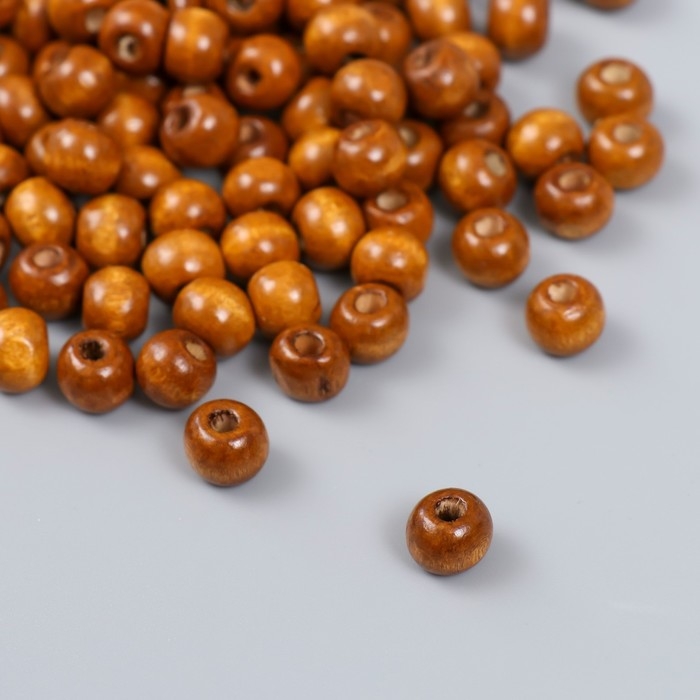 Бусины для творчества дерево Бусины для творчества дерево "Натуральный" d-0,8 см, набор 20 гр