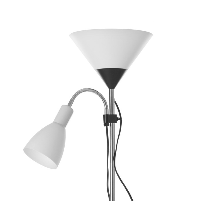 Торшер  Торшер "Тренд 2" 1х40Вт Е27+1хЕ27 40Вт серебристый 22х22х180 см.