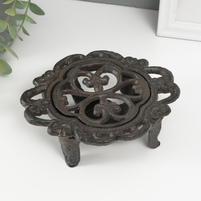 Подставка для греющей свечи на 1 свечу чугун Подставка для греющей свечи на 1 свечу чугун "Лилия" 15х12,5х5 см