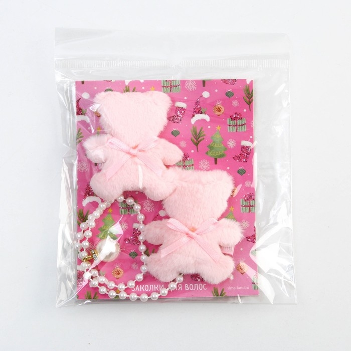 Заколки для волос новогодние «Праздник», на Новый год, набор 2 шт, 5 х 4 см Заколки для волос новогодние «Праздник», на Новый год, набор 2 шт, 5 х 4 см