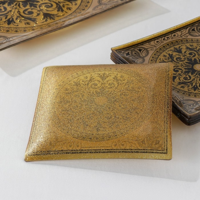 Набор столовый «Арабеска», 7 предметов: 30×30 см - 1 шт, 18×18 см - 6 шт, цвет жёлтый Набор столовый «Арабеска», 7 предметов: 30×30 см - 1 шт, 18×18 см - 6 шт, цвет жёлтый