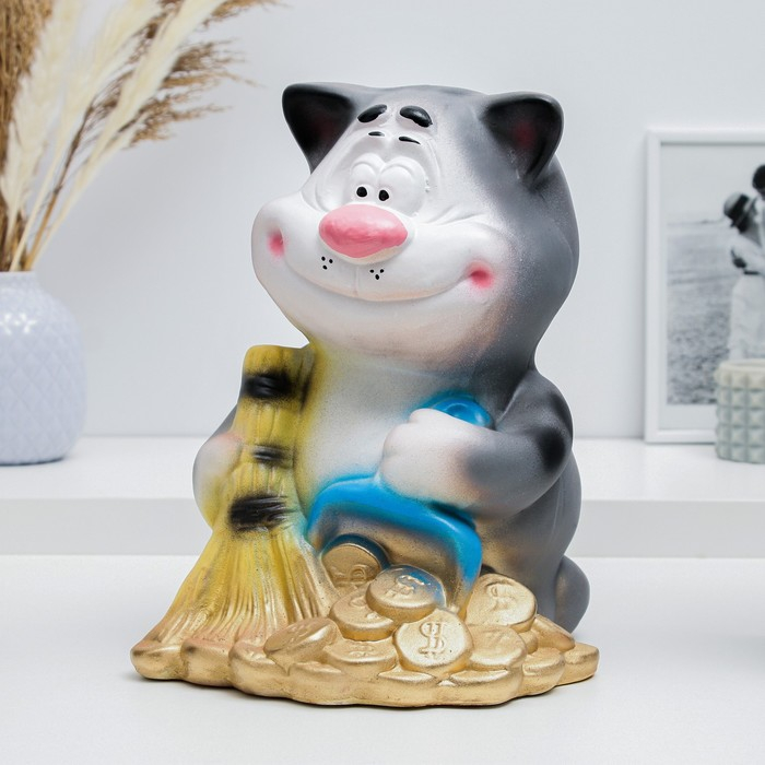 Копилка Копилка "Кот с веником" 14х15х23см