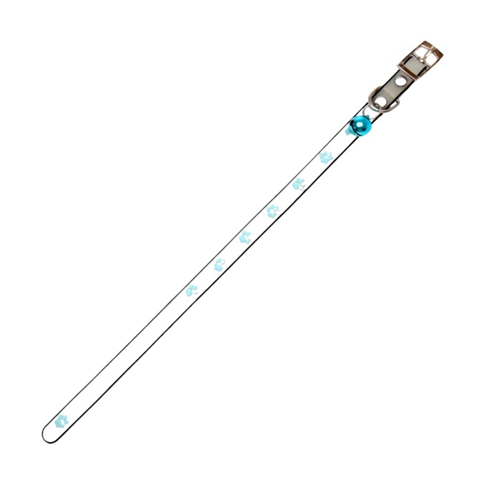 Ошейник Ошейник "Лапки", 28 х 1 см, ОШ 18-24 см, прозрачный/чёрный