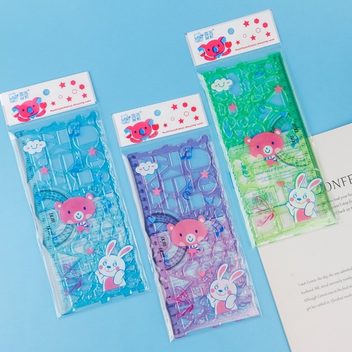 Набор трафаретов, 2 штуки, геометрические фигуры, пластик, МИКС Набор трафаретов, 2 штуки, геометрические фигуры, пластик, МИКС