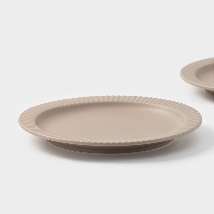 Тарелки Magistro Jarwah Lausanne, d=21,3 см, обеденные, набор 2 шт, фарфор, бежевые Тарелки Magistro Jarwah Lausanne, d=21,3 см, обеденные, набор 2 шт, фарфор, бежевые