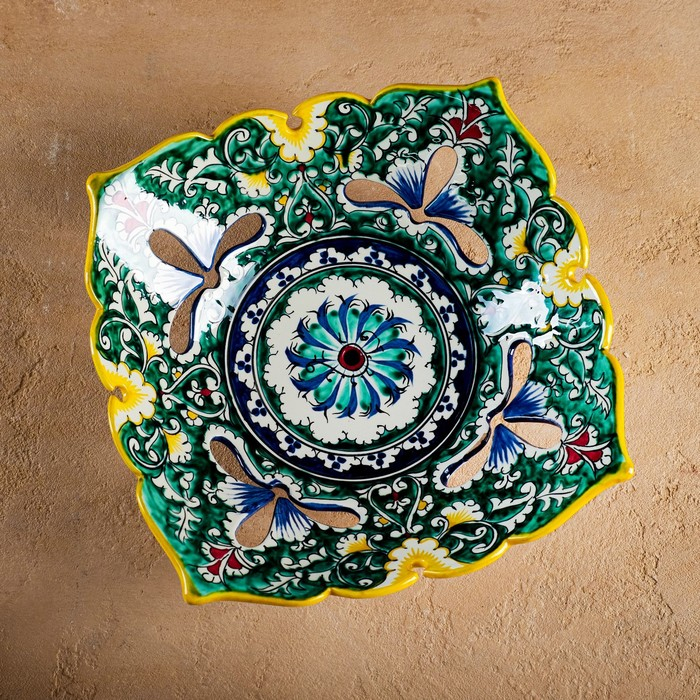 Фруктовница Риштанская Керамика  Фруктовница Риштанская Керамика "Узоры", 25 см,