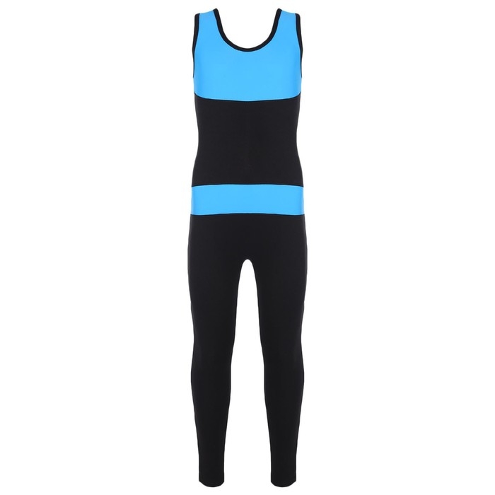 Комбинезон для гимнастики и танцев Grace Dance, р. 32, цвет чёрный/бирюзовый Комбинезон для гимнастики и танцев Grace Dance, р. 32, цвет чёрный/бирюзовый