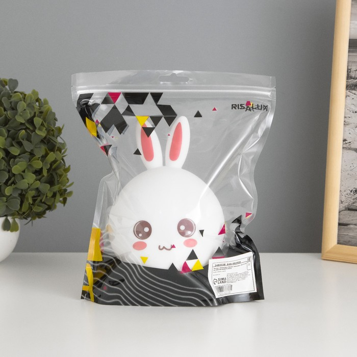 Ночник силикон  Ночник силикон "Антистресс Мякиш Зайчонок" 4хLED USB 16х11х10,5 см