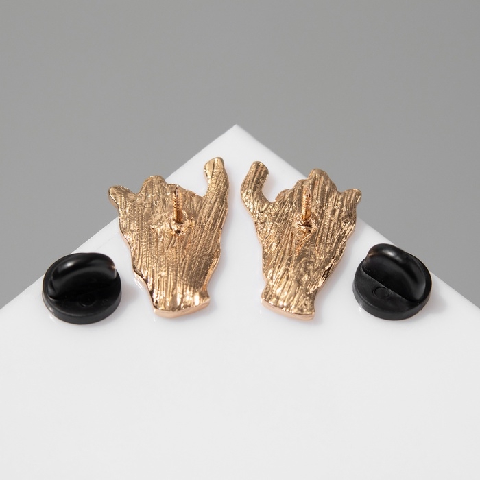 Значки-неразлучники «Лучшие друзья», цвет чёрно-белый в золоте Значки-неразлучники «Лучшие друзья», цвет чёрно-белый в золоте