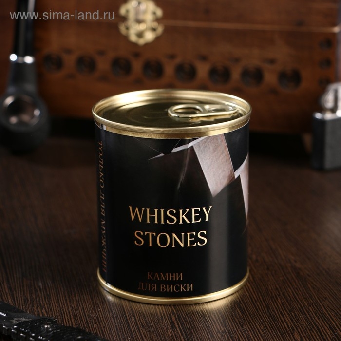 Набор камней для виски  Набор камней для виски "Whiskey stones", в консервной банке, 9 шт.