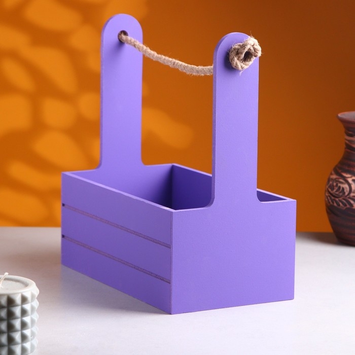 Ящик - кашпо деревянный 25х15х30  Ящик - кашпо деревянный 25х15х30 "Любимой Маме" Фиолетовый