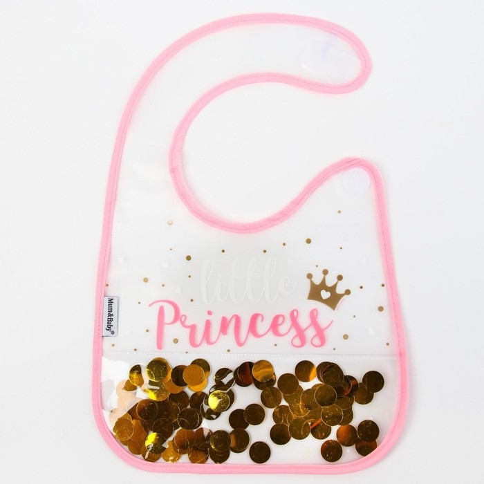 Нагрудник для кормления «Little» непромокаемый на липучке, внутри с конфетти, виды МИКС Нагрудник для кормления «Little» непромокаемый на липучке, внутри с конфетти, виды МИКС