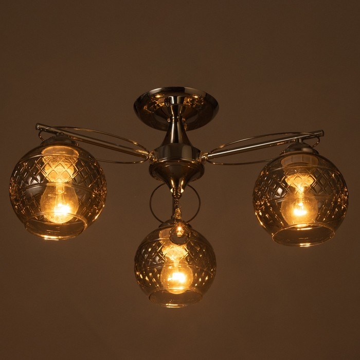 Люстра Люстра "Эйприл" 3х40Вт Е27 Хром 51х51х24см