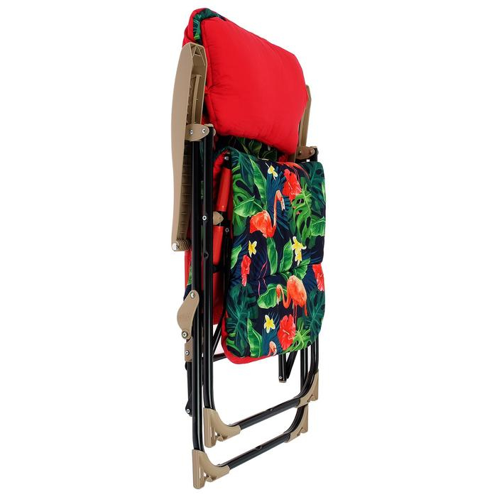 Кресло - шезлонг Nika, 82 x 59 x 117 см, принт с фламинго Кресло - шезлонг Nika, 82 x 59 x 117 см, принт с фламинго
