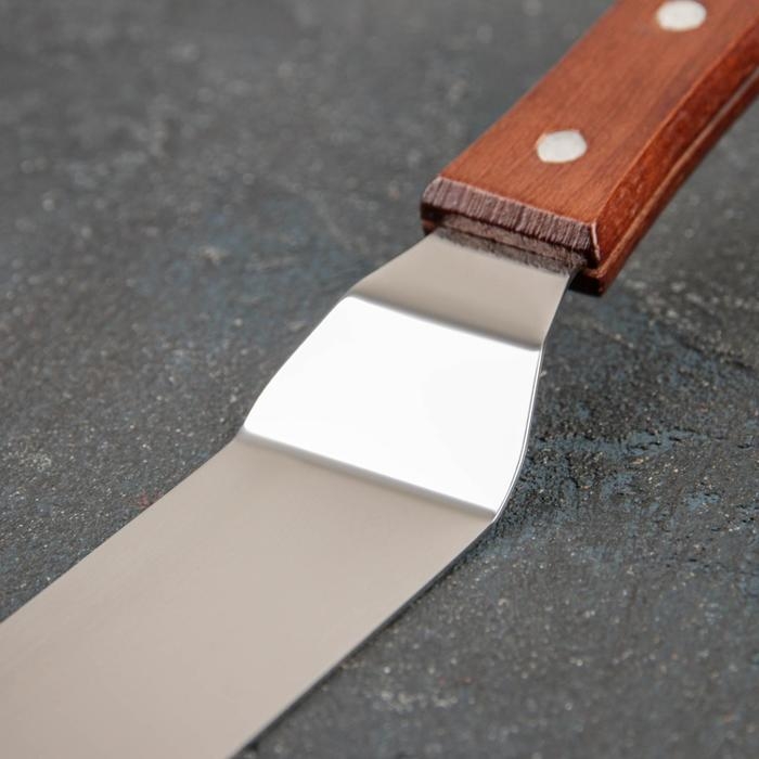 Кондитерская лопатка - палетка, изогнутая, 41 см, рабочая часть 29,5 см, цвет коричневый