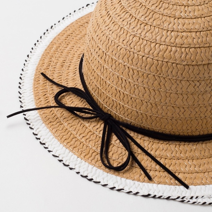 Шляпа для девочки MINAKU Шляпа для девочки MINAKU "Куколка", размер 50, цвет бежевый