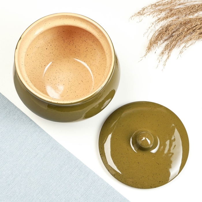 Горшок керамический для запекания №10, 1,3л / 16х13см, оазис Горшок керамический для запекания №10, 1,3л / 16х13см, оазис