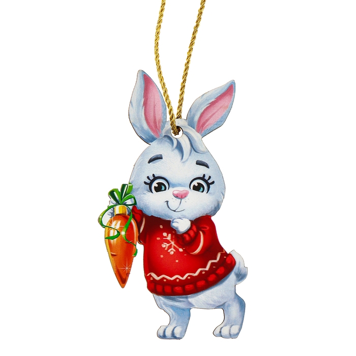 Ёлочная деревянная подвеска «Новый год! Зайчик» Ёлочная деревянная подвеска «Новый год! Зайчик»