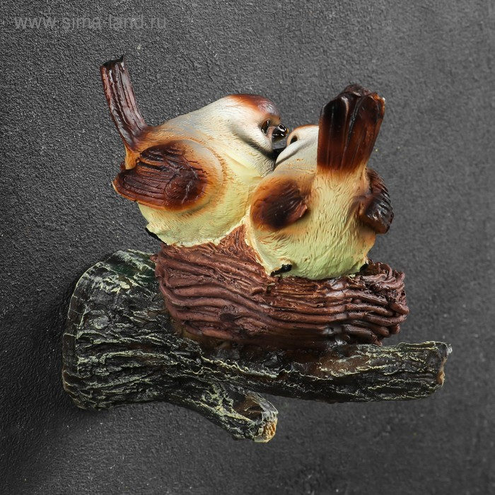 Подвесной декор Подвесной декор "Гнездо с серыми птицами" 17х10х17см