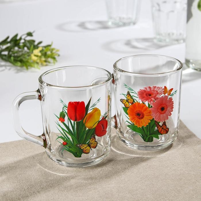 Кружка &laquo;Букеты&raquo;, 250 мл, рисунок МИКС