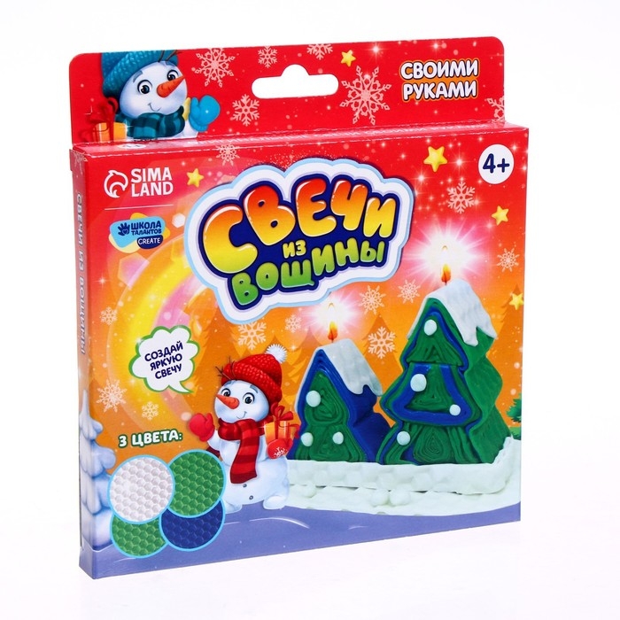 Свеча своими руками из вощины на новый год «Зимний пейзаж», новогодний набор для творчества Свеча своими руками из вощины на новый год «Зимний пейзаж», новогодний набор для творчества