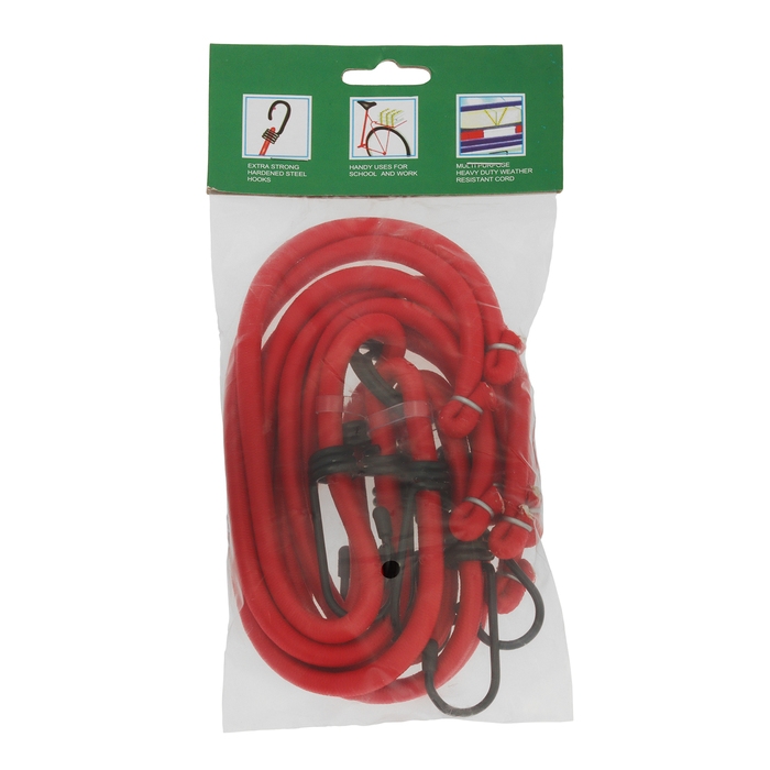 Резинка для крепления багажа  Резинка для крепления багажа "Паук" 80 см, d8 мм, металлические крючки, набор 4 шт