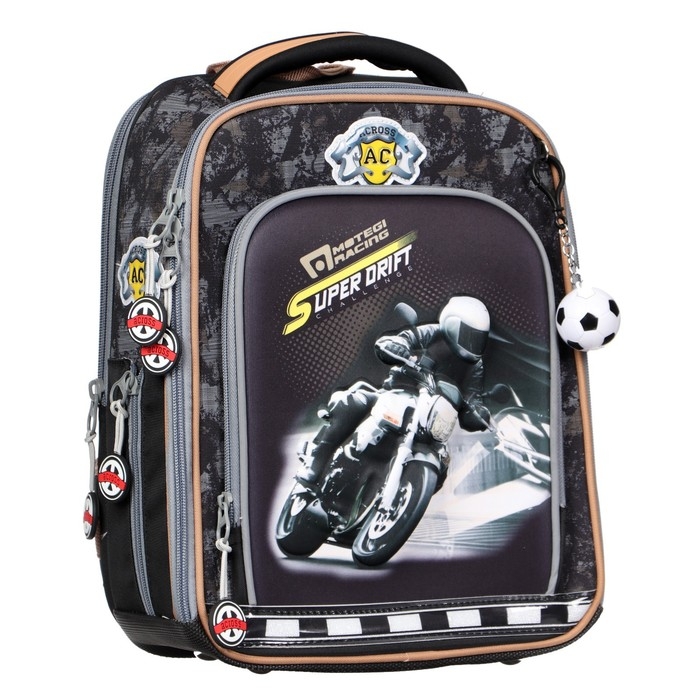 Рюкзак каркасный 35 х 26 х 14 см, Across HK22, наполнение: мешок, пенал, синий HK22-4 Рюкзак каркасный 35 х 26 х 14 см, Across HK22, наполнение: мешок, пенал, синий HK22-4