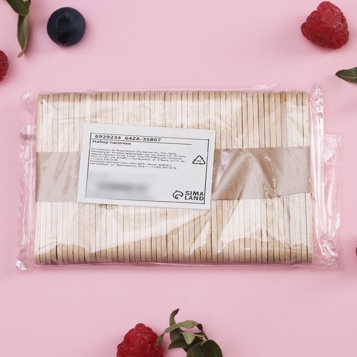 Набор палочек деревянных Доляна, 6,5×1,1 см, 50 шт Набор палочек деревянных Доляна, 6,5×1,1 см, 50 шт