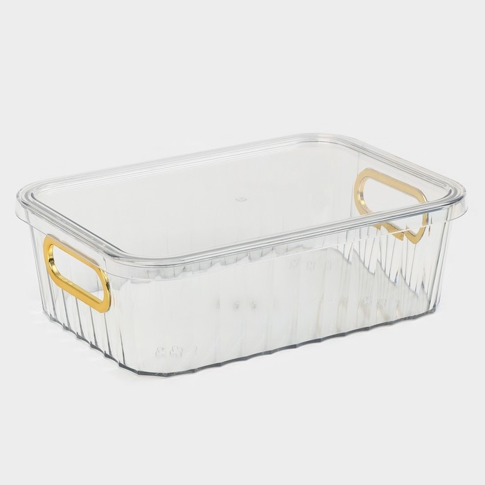 Контейнер для хранения с крышкой «Грани», 25,5×18×8 см, цвет МИКС Контейнер для хранения с крышкой «Грани», 25,5×18×8 см, цвет МИКС