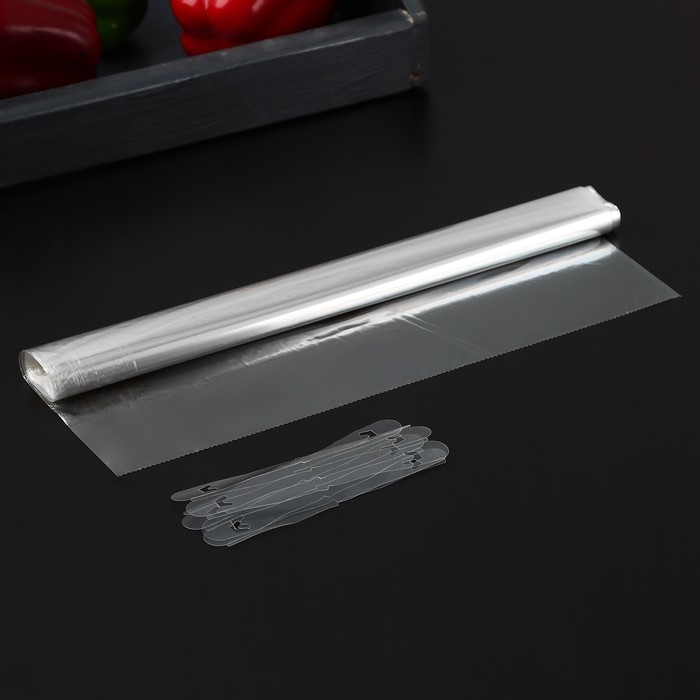 Рукав для запекания Доляна, 30 см × 5 м, с клипсами Рукав для запекания Доляна, 30 см × 5 м, с клипсами