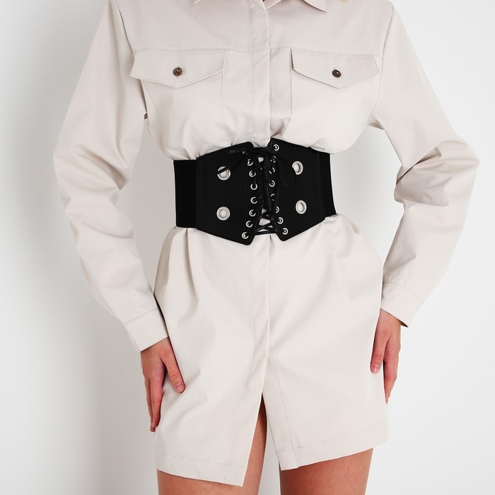 Корсет на кнопках, высота 10-14 см, цвет чёрный Корсет на кнопках, высота 10-14 см, цвет чёрный