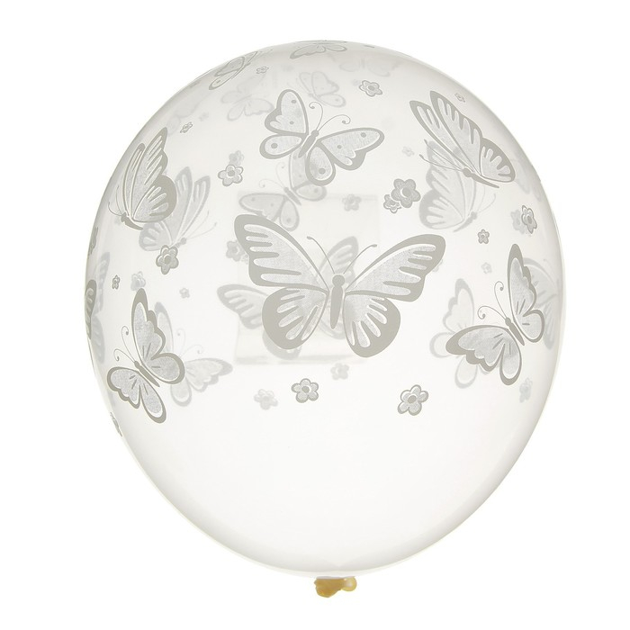 Шар латексный 14 Шар латексный 14" «Бабочки», набор 25 шт., прозрачный