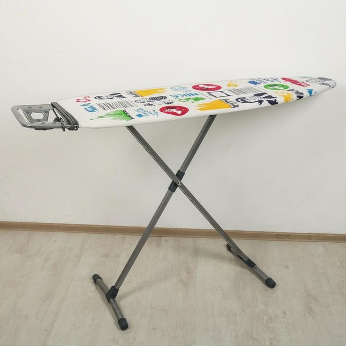 Доска гладильная Nika «Ника 10», 123×39 см, регулируемая высота до 90 см, европодставка, рисунок микс Доска гладильная Nika «Ника 10», 123×39 см, регулируемая высота до 90 см, европодставка, рисунок микс