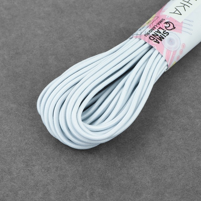 Резинка шляпная, 3 мм, 10 ± 0,5 м, цвет белый Резинка шляпная, 3 мм, 10 ± 0,5 м, цвет белый