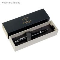 Ручка шариковая Parker IM Core Black CT M, корпус из латуни чёрный матовый/ хром, синие чернила