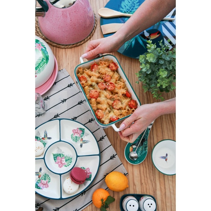 Менажница 5 ячеек Доляна «Тропики», d=26 см, цвет белый Менажница 5 ячеек Доляна «Тропики», d=26 см, цвет белый