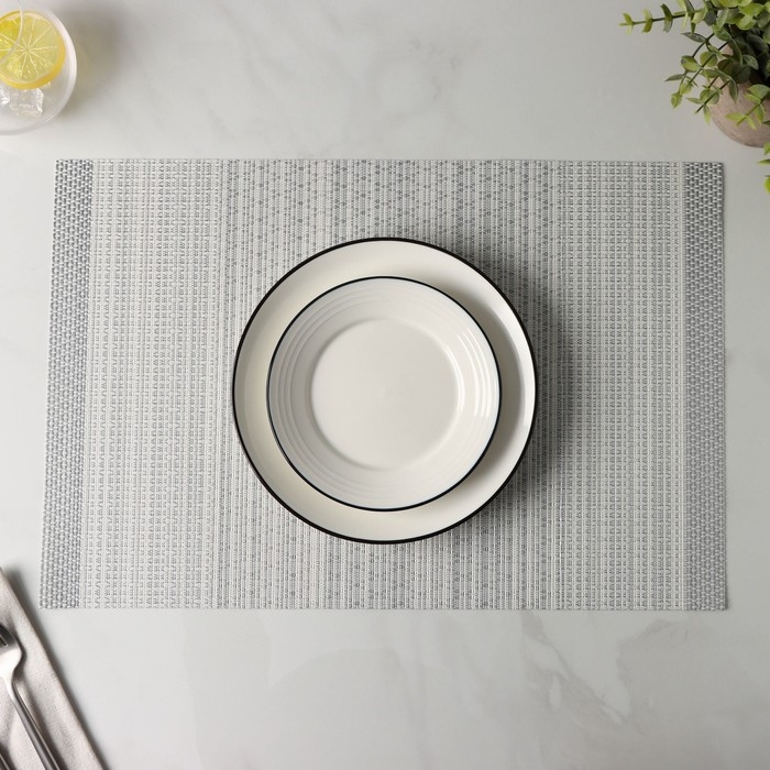 Салфетка сервировочная на стол «Комплимент», 45×30 см, цвет серый