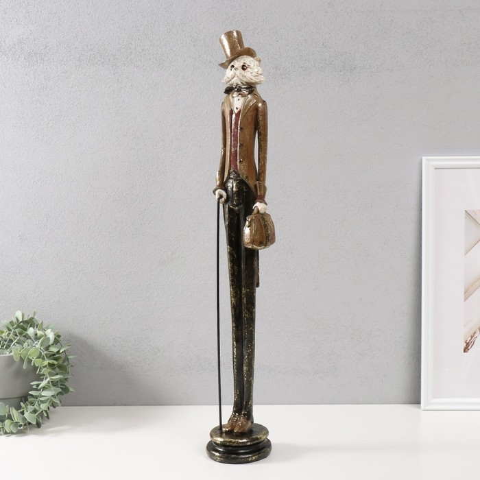 Сувенир полистоун Сувенир полистоун "Кот в шляпе-цилиндре с тростью" 10х12х65 см